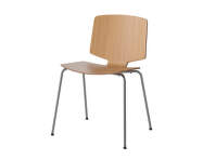 Jídelní židle Valby, chrome steel/lacquered oak