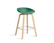Barová stolička AAS 32 Low Lacquered Oak Veneer, teal green