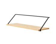 Police Rail Shelf, black steel / natural oak