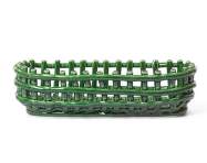 Košík Ceramic Basket Oval, emerald green