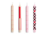 Svíčky Pattern Candle set 4ks, reds and bordeaux