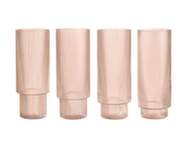 Sklenice Ripple Long Drink set 4ks, blush