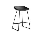 Barová stolička AAS 38 Low Black Powder Coated Steel, black