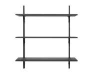 Police Sector Shelf L/L, dark stained ash/black brass