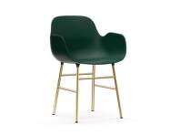 Židle Form s područkami, green/brass