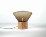 Stolní lampa Muffins WOOD 01 PC849, smoke brown / natural waxed oak