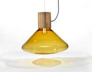 Závěsná lampa Muffins WOOD 03B PC851, amber / natural waxed oak