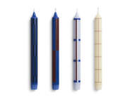 Svíčky Pattern Candle set 4ks, blue and silver