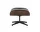 Ottoman Eames Lounge, walnut dark / leather natural F68 chocolate