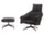 Křeslo Bascule Highback s otomanem, Cento / truffle / black
