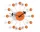 Hodiny Ball Clock, orange