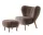 Křeslo Little Petra VB1 a pouf ATD1, oak/sheepskin Sahara