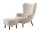 Křeslo Petra VB3 a pouf ATD1, walnut/sheepskin Moonlight
