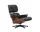 Křeslo Eames Lounge Chair Santos Palisander, Leather Premium F66 nero