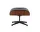 Ottoman Eames Lounge, Santos palisander / leather premium F66 nero