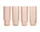 Sklenice Ripple Long Drink set 4ks, blush